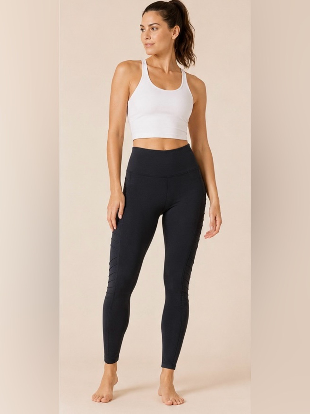 Athleta Delancey Moto Tight Leggings Women’s Medium Black High Rise Yoga Pants